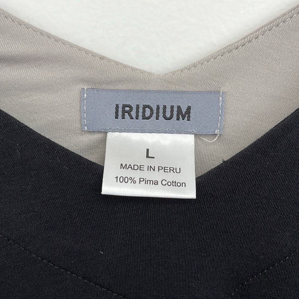 IRIDIUM Pima Cotton Colorblock Artsy Lagenlook V-Neck Relaxed Tunic Top Large - Picture 6 of 14